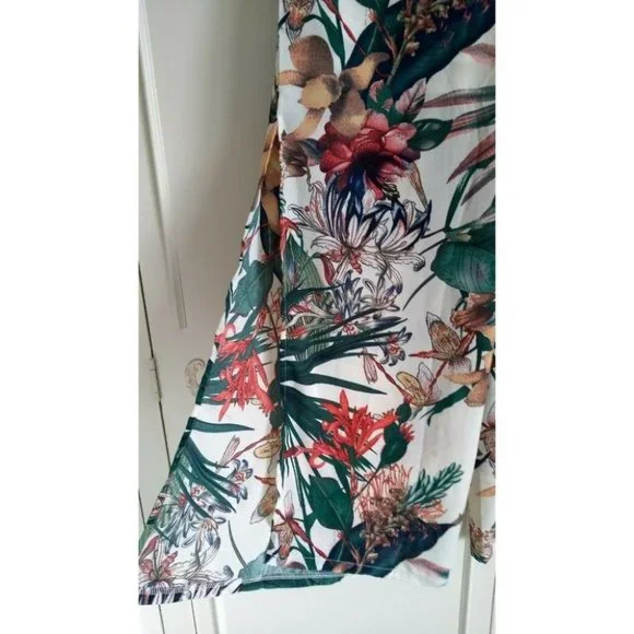 Crossroads Womens Pants Wide Split Leg Belt Tropical Floral Plus Sz 16 RRP$69.99 - Picture 4 of 9